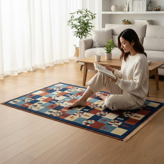 Vintage Oushak Teppich: 3x4 Türkischer Wollteppich, Boho Decor
