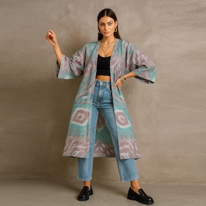 Ottoman style ikat pattern vintage dress fabric, New dress /Ottoman design dress /local clothing /Ottoman Kaftan/New Clothes