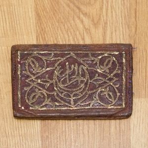 Cartera de cuero antigua, cartera otomana, cartera coleccionable, monedero, bordado, textiles antiguos, monedero hecho a mano, textiles