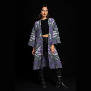 Ottoman style ikat pattern vintage dress fabric / Ottoman design dress /local clothing /Ottoman Kaftan