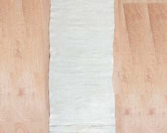 Minimalist Kilim Runner Rug: Vintage Turkish Wool (1'10 x 9'4 ft)