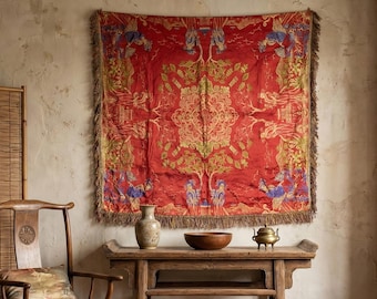 Vintage Chinese Silk Textile: Handwork Embroidery, Decorative Bundle Cover