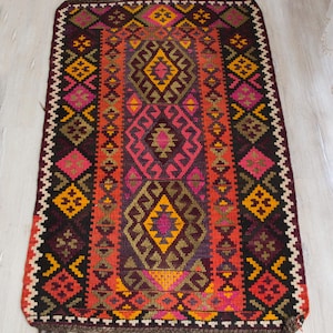 Alfombra 2x4, Alfombra Kilim kurda, Kilim de Anatolia, Kilim Oushak, Alfombra antigua, Kilim vintage, Alfombra Kelim, 2&#39;8&quot; x 4&#39;5&quot; pies, Alfombra Kilim, Alfombra hecha a mano