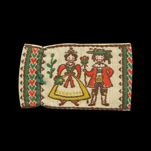 8 x 14 cm / 1960er Jahre Mazedonischer Handgewebter Beutel | Folk Art Geldbörse | Kordelzug ethnischen Brieftasche