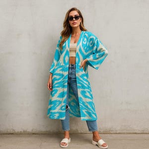 Ottoman style ikat pattern vintage dress fabric / Ottoman design dress /local clothing /Ottoman Kaftan