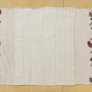 Ottoman Silk-Embroidered Yağlık, Natural Dyed Antique Textile, 2 x 3 ft