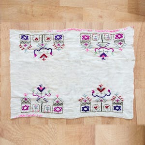 1&#39; x 2&#39; pies / Tejido otomano, toalla decorativa vintage, decoración del hogar, decoración bohemia, bordado, textiles otomanos, antigüedades, textiles antiguos