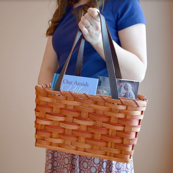 Carrying Basket with Handles, Amish Woven Basket, Handmade in Ohio's Amish Country