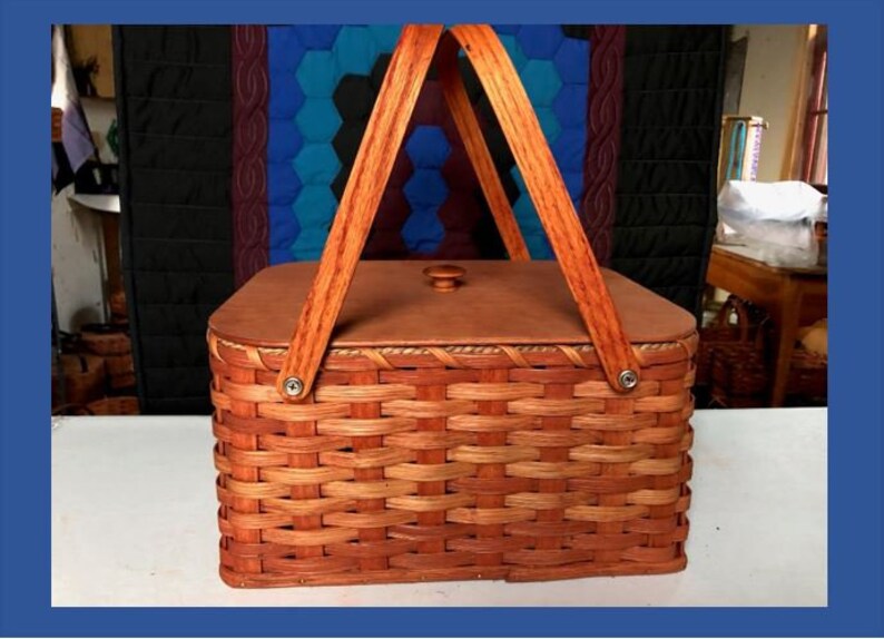 Picnic Basket, Amish Woven Basket With Handles, Handmade in Ohio's