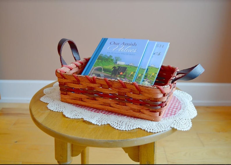 Dinner Roll Basket, Amish Woven Basket With Handles, Handmade in Ohio's