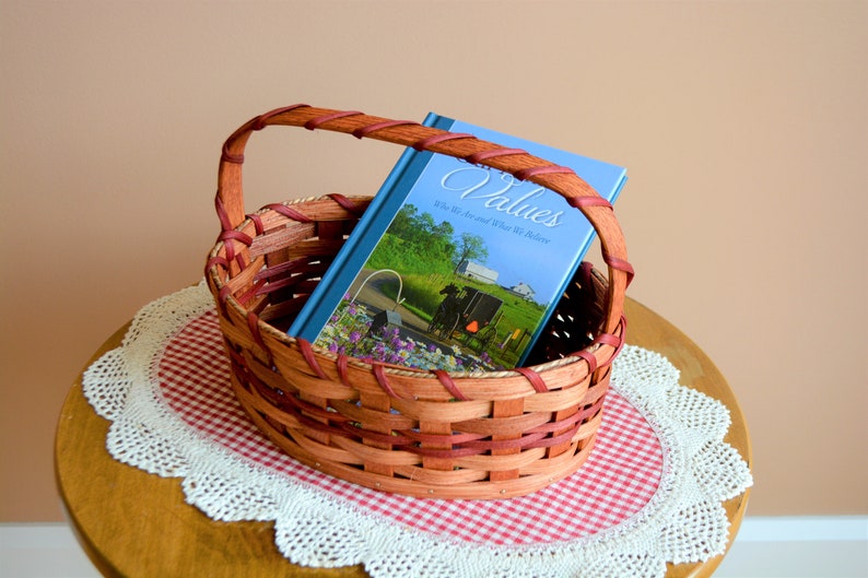 Easter Basket, Amish Woven Basket with Handle, Egg Basket, Handmade in Ohio's Amish Country image 2