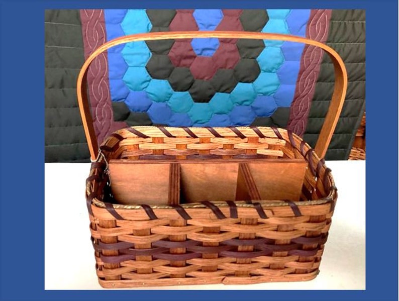 Utensil Basket, Amish Woven Basket With Handle, Handmade in Ohio's