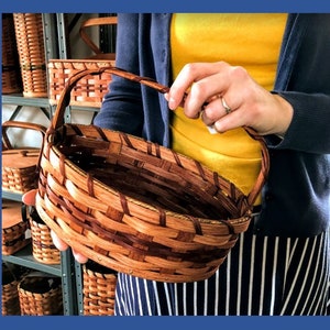 Easter Basket, Amish Woven Basket with Handle, Egg Basket, Handmade in Ohio's Amish Country image 3