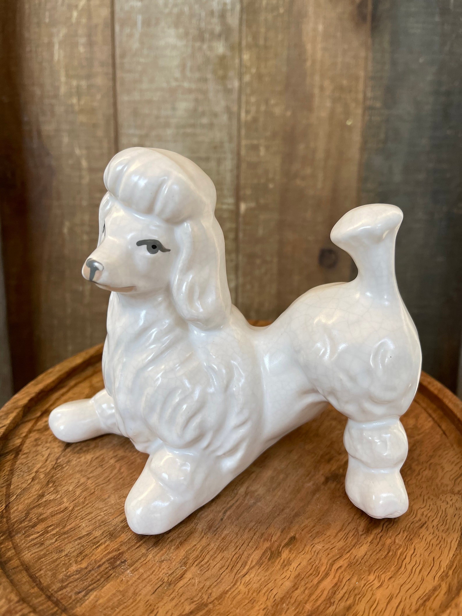 Vintage ceramic poodle figurine white poodle vintage dog Etsy
