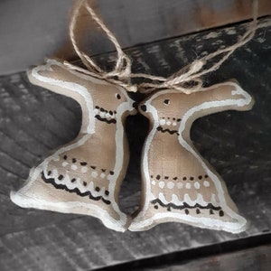 Diseño tela árbol decoración conejo 2 piezas