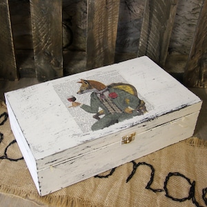 Vintage wine wooden box 35x20x10 cm