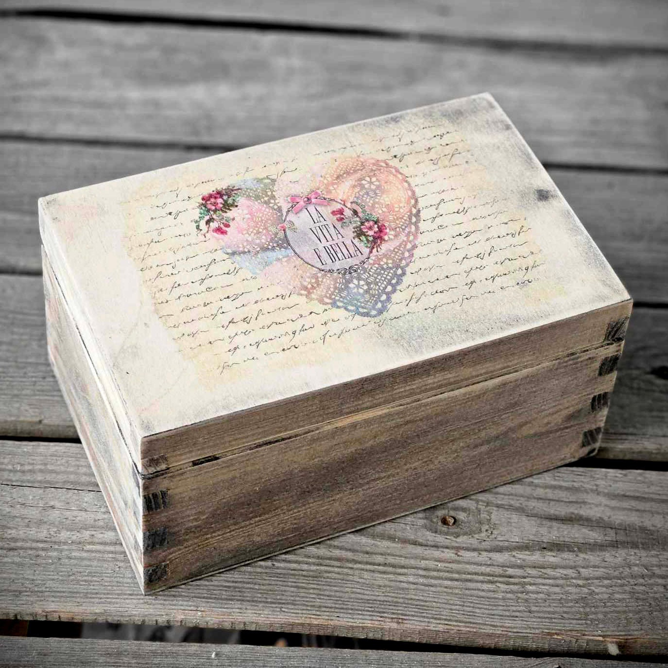 Vintage Wooden Box 22x14x10 Cm - Etsy
