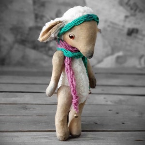 Vintage artist sheep 33 cm stuffed animal sheep retro nostalgia sheep handmade