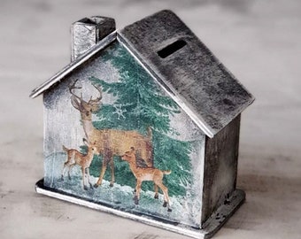 Tirelire petite maison 10,5x5,5x10 cm