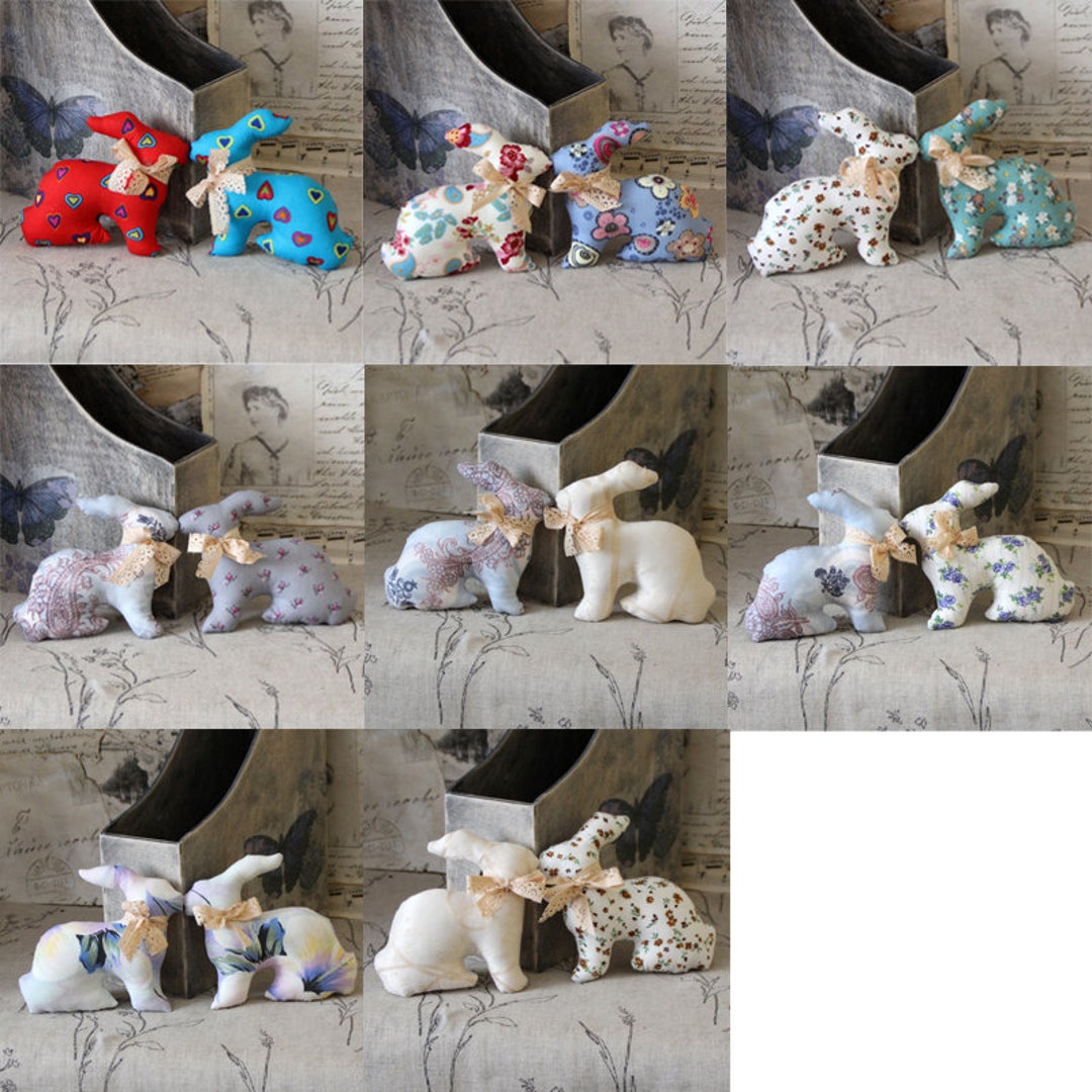 Vintage Stuffed Rabbit Pair 17 Cm - Etsy Denmark