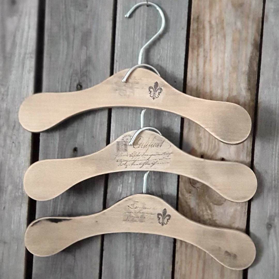 Vintage Clothes Hangers Set of 3 Wooden Clothes Hangers Country House