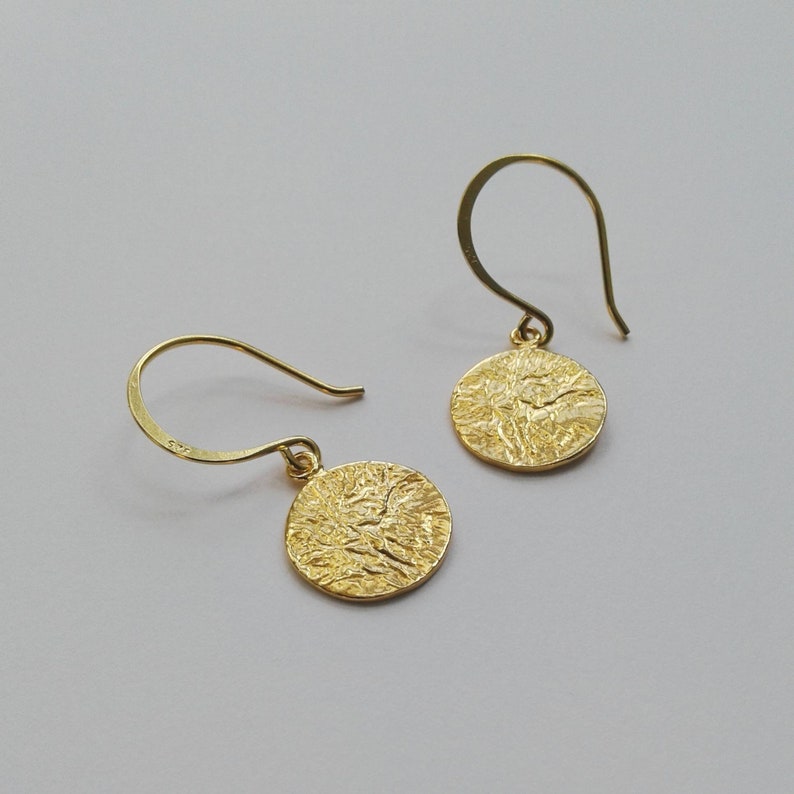 Gold vermeil disc earrings