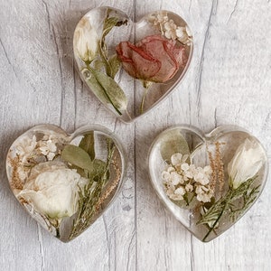 Preserve Your Wedding Bouquet Flower Preservation resin heart Flower Keepsake image 6