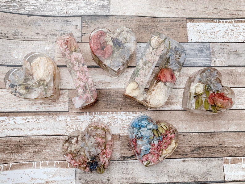 Wedding Flower Preservation Resin Letters Flower Keepsake Etsy
