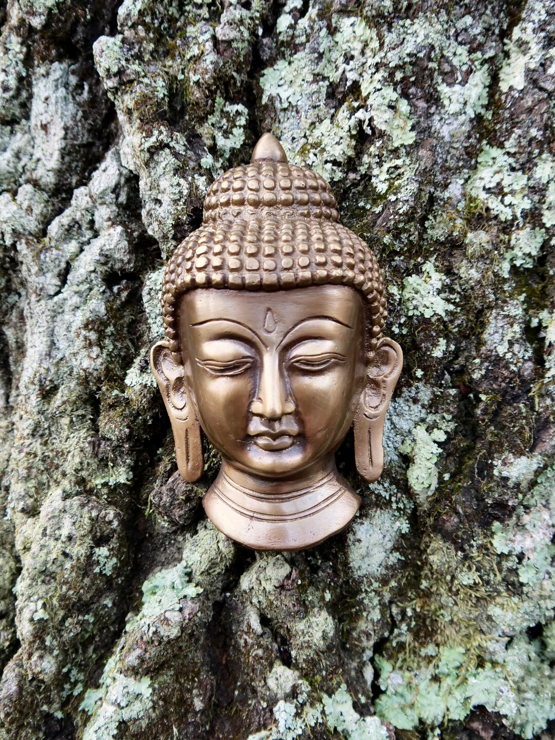 Solid Brass Buddha Mask/buddha Wall Hanging/buddha Head Etsy