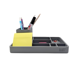 Moderne Schreibtisch Organizer | 3D gedrucktes Tablett & Stiftebecher | Minimalistischer Büroschrank