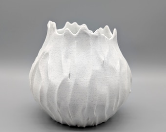 Marble Textured Vase | Organic Modern Home Decor | 3D Printed Sculptural Planter