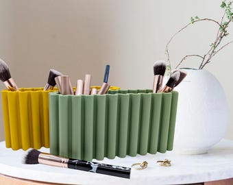 Gewellter Schreibtisch Organizer 2er Set | Lizenziertes Design von SIMIU | Stifte-, Make-up- und Pinselhalter