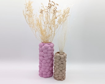 Bubble Texture Vase Set: Modern Pink & Beige Minimalist Decor