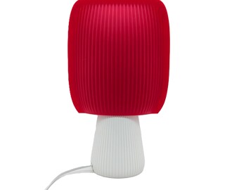 Lámpara de mesa moderna – Lámpara acanalada impresa en 3D / Lámpara de escritorio o de noche contemporánea