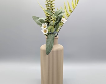 Jarrón alto acanalado: jarrón decorativo minimalista, decoración moderna para el hogar.