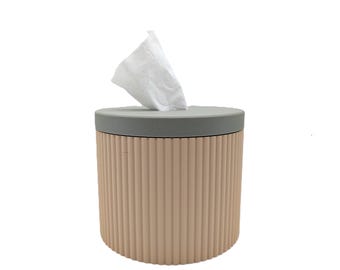 Moderne Taschentücherbox | Elegantes Toilettenpapier zu Seidenpapier | Minimalistisches geripptes Design