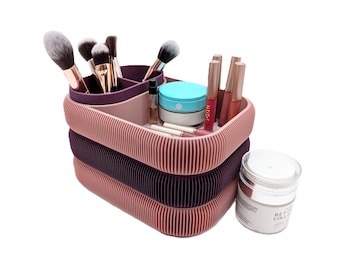 Organizador de maquillaje personalizado – Caja de almacenamiento para tocador con compartimentos