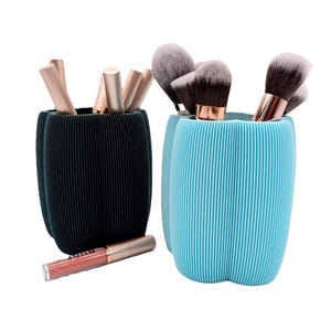 Modern Minimalist Makeup Brush Holder I 3D Printed Desk Organizer Set