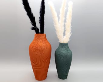 Modern Sculptural Ripple Vase | 3D Printed Contemporary Decor | Wavy Textured Vase