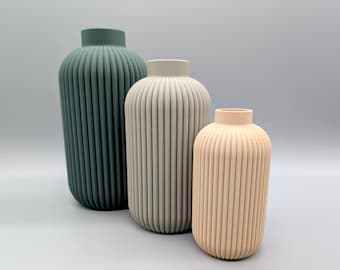 Jarrón minimalista acanalado: decoración escandinava moderna