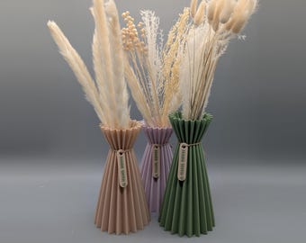 3D Printed Pleated Vase: Modern Minimalist Decor, Eco-Friendly PLA