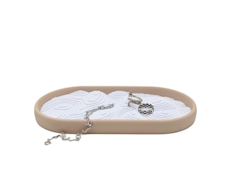 Minimalist Entryway Tray for Keys & Accessories – Modern Topographic Design by SIMIU | Minimalist Desk Organizer