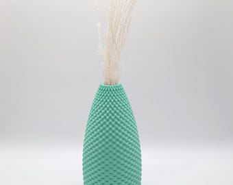 Modern 3D Printed Vase: Textured PLA Bioplastic Decor for Dried Flowers