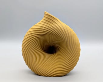 Abstract Swirl Vase • Modern 3D Printed Home Decor • Ribbed Sculptural Accent Piece