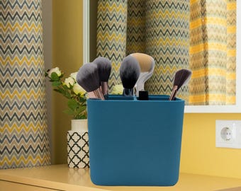 Minimalist 3D Printed Makeup Brush Holder | Vanity Desk Organizer
