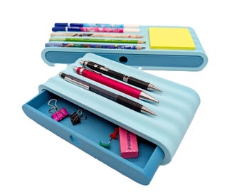 Minimalist Desk Organizer Set (2 Pieces) with Sliding Drawers | Modern Stationery Storage | Custom Color Variations