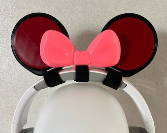 Mouse ears with Ribbon for Headphones / Headset for streaming anime cosplay