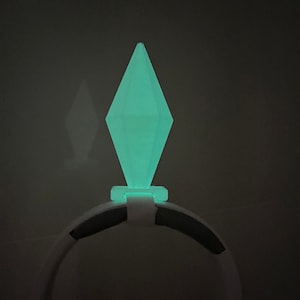 Glow in the Dark Plumbob Diamond for Headphones / Headset for game fun streaming anime cosplay