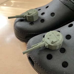 Tank turret charm model 2 for Croc with many color selection
