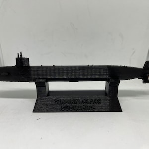 Virginia-class submarine, scale 750, United States navy, 3D printed, wargaming, military miniatures